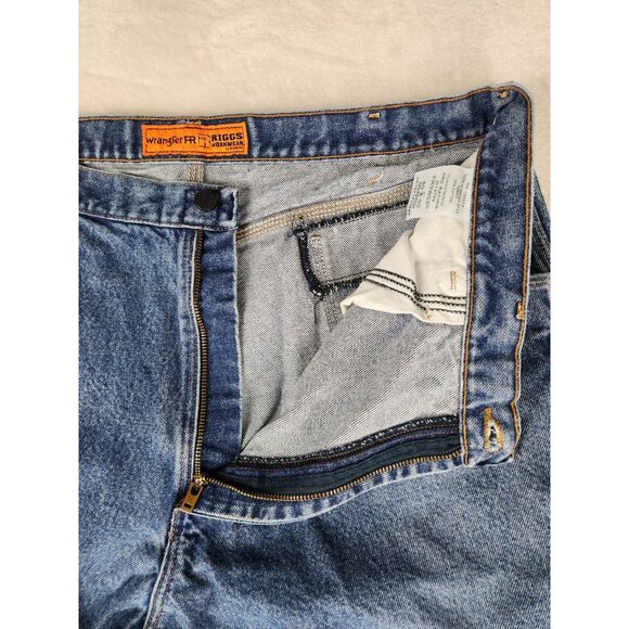 Wrangler FR Riggs Workwear Jeans Mens W38"x27" Blue HRC2 2112 - Picture 6 of 16